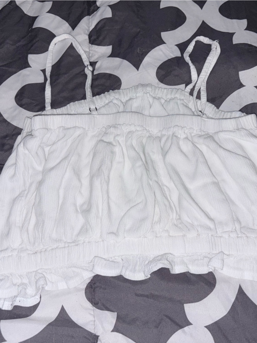 White Ruffled Tube Top - Picture 2 of 5